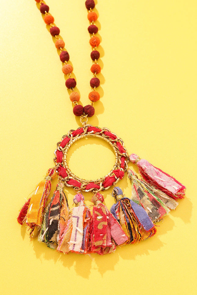 Sunburst Tassel Necklace