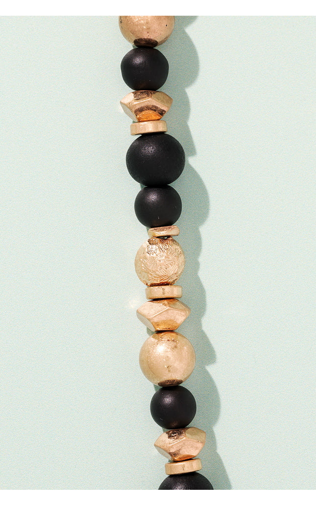 Ebony Gold Beaded Necklace