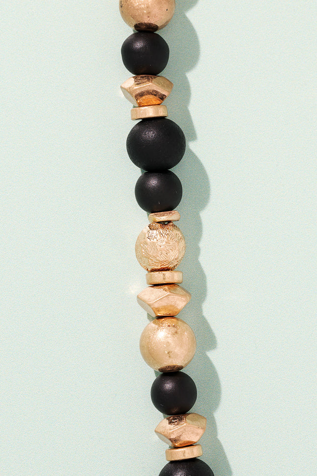 Ebony Gold Beaded Necklace