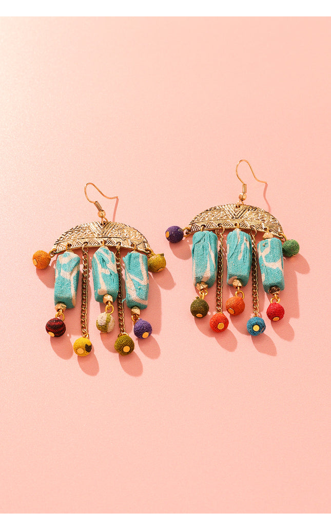 Semicircle Frame Dangle Earrings