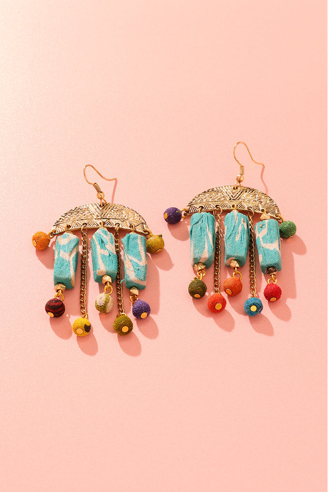 Semicircle Frame Dangle Earrings