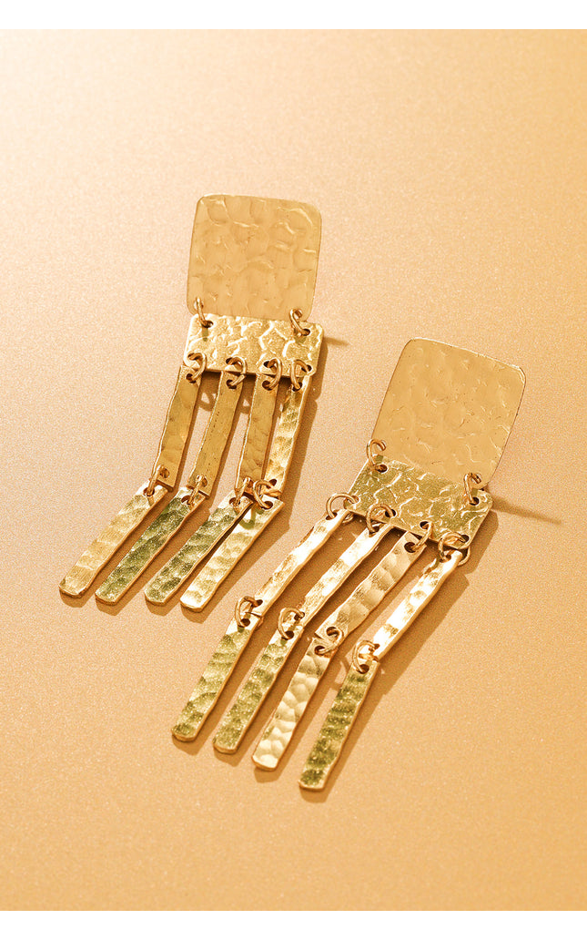 Hammered Multi-Strand Dangle Earrings