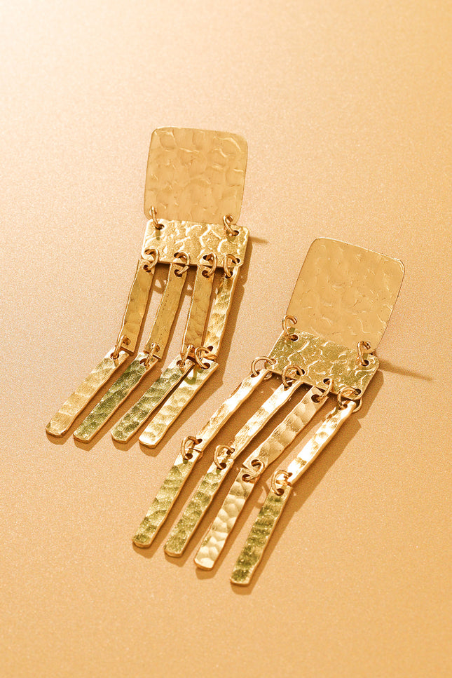 Hammered Multi-Strand Dangle Earrings