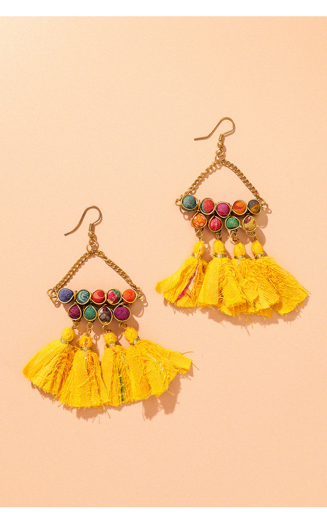 Sunshine Tassel Drop Earrings