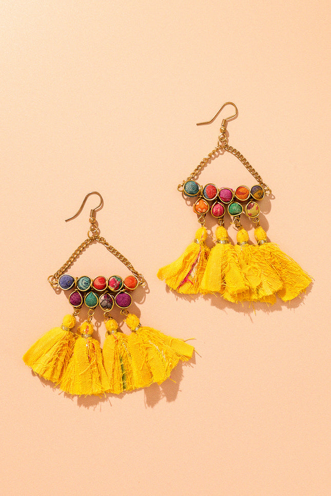Sunshine Tassel Drop Earrings