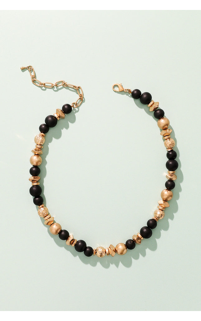 Ebony Gold Beaded Necklace