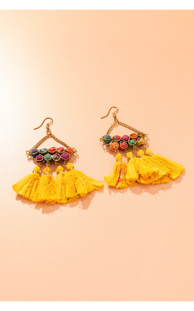 Sunshine Tassel Drop Earrings