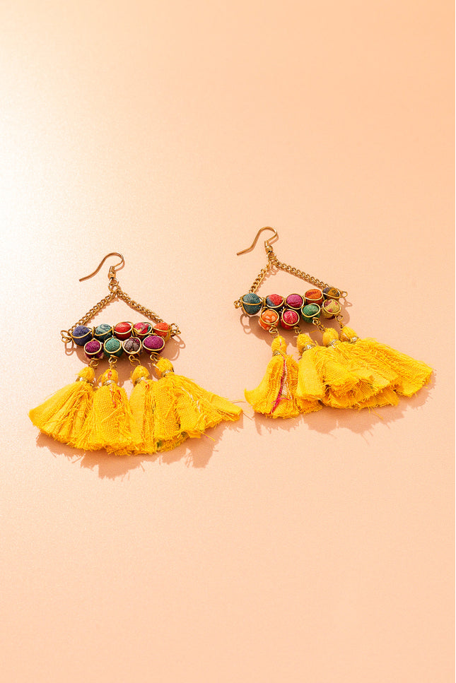 Sunshine Tassel Drop Earrings