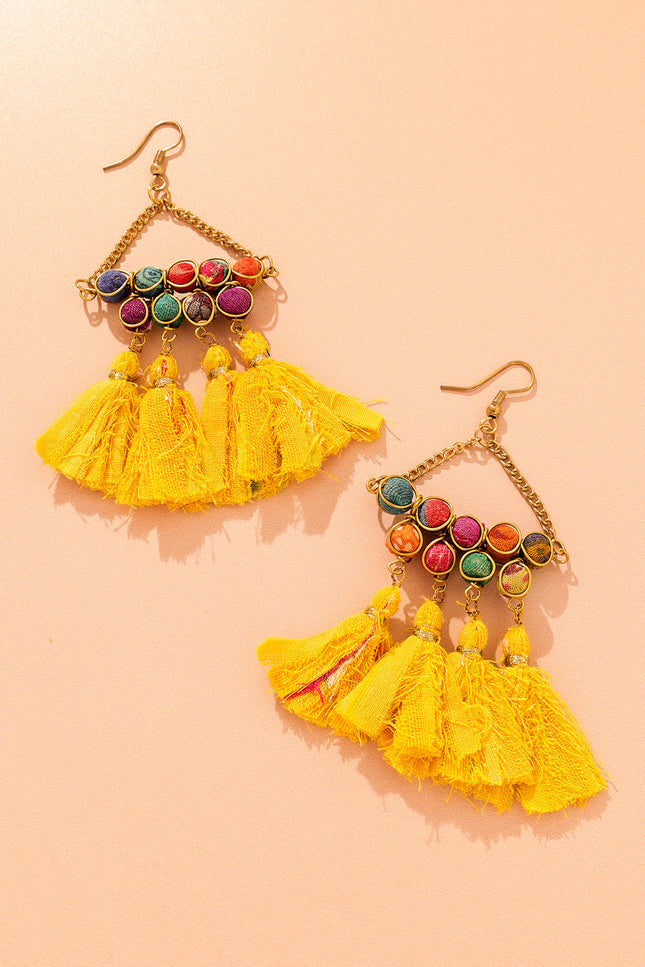 Sunshine Tassel Drop Earrings