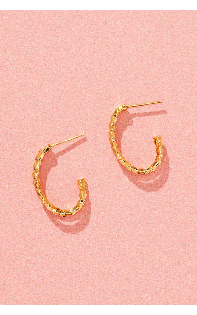 18K Gold Plated Braided Hoop Earrings