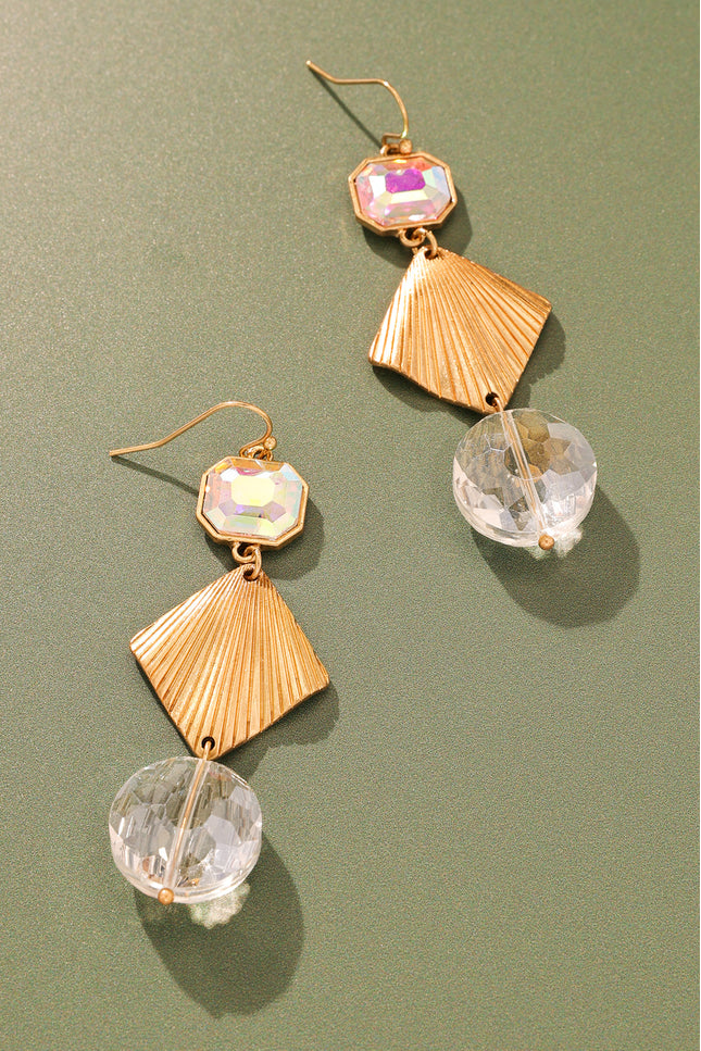 Iridescent Gold Geometric Earrings
