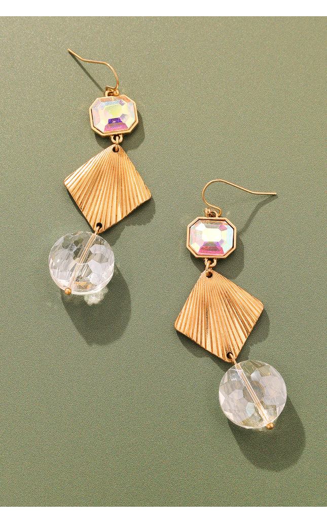 Iridescent Gold Geometric Earrings