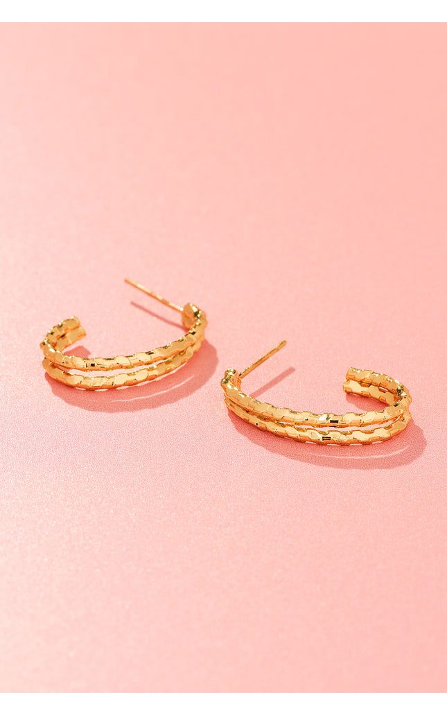 18K Gold Plated Braided Hoop Earrings
