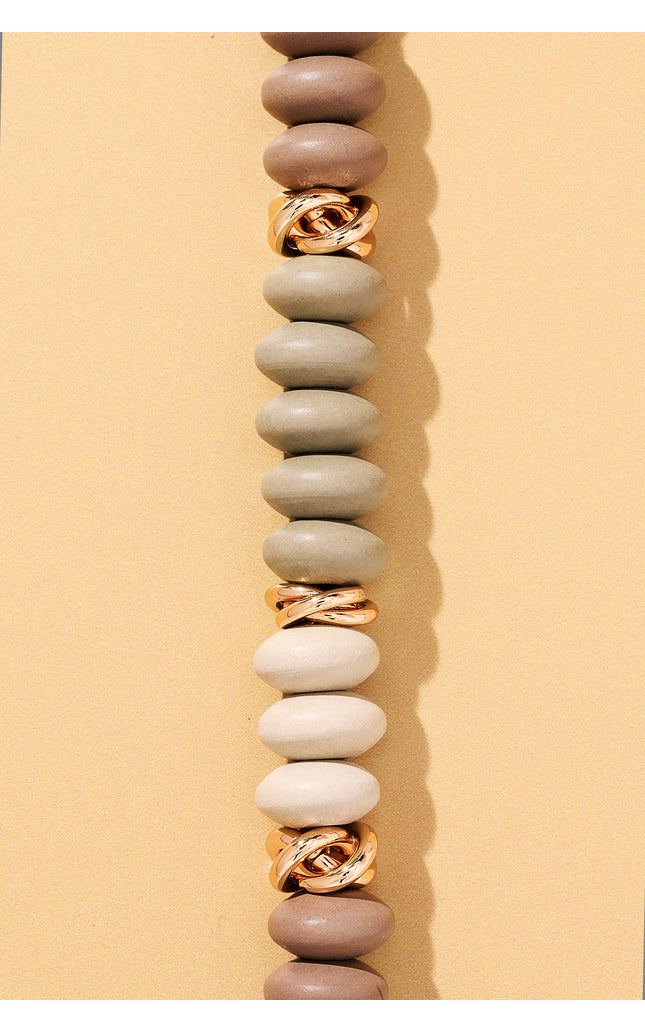 Earthy Tones Wooden Beaded Necklace