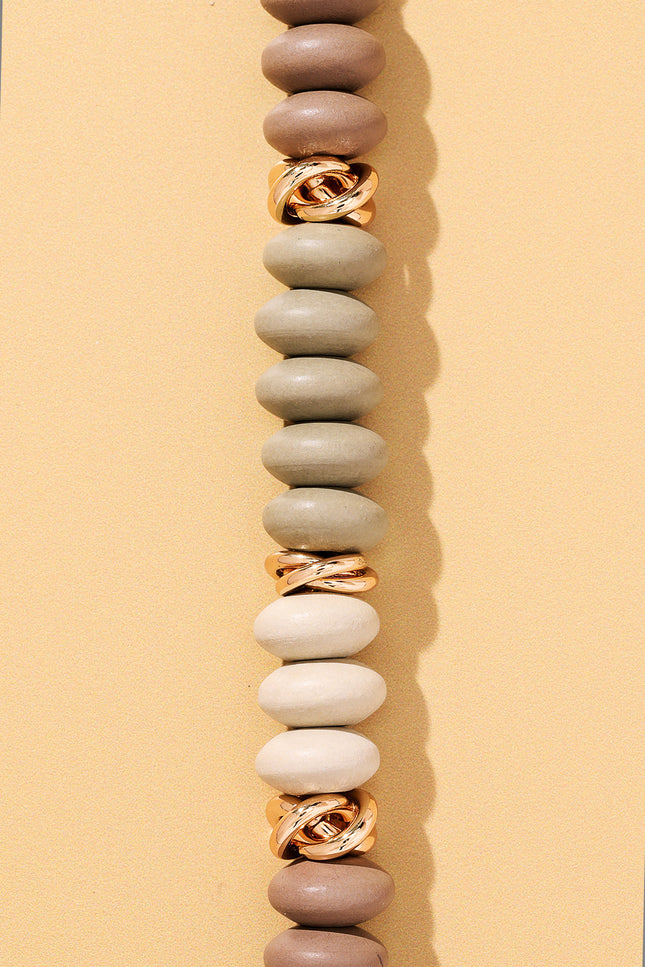 Earthy Tones Wooden Beaded Necklace