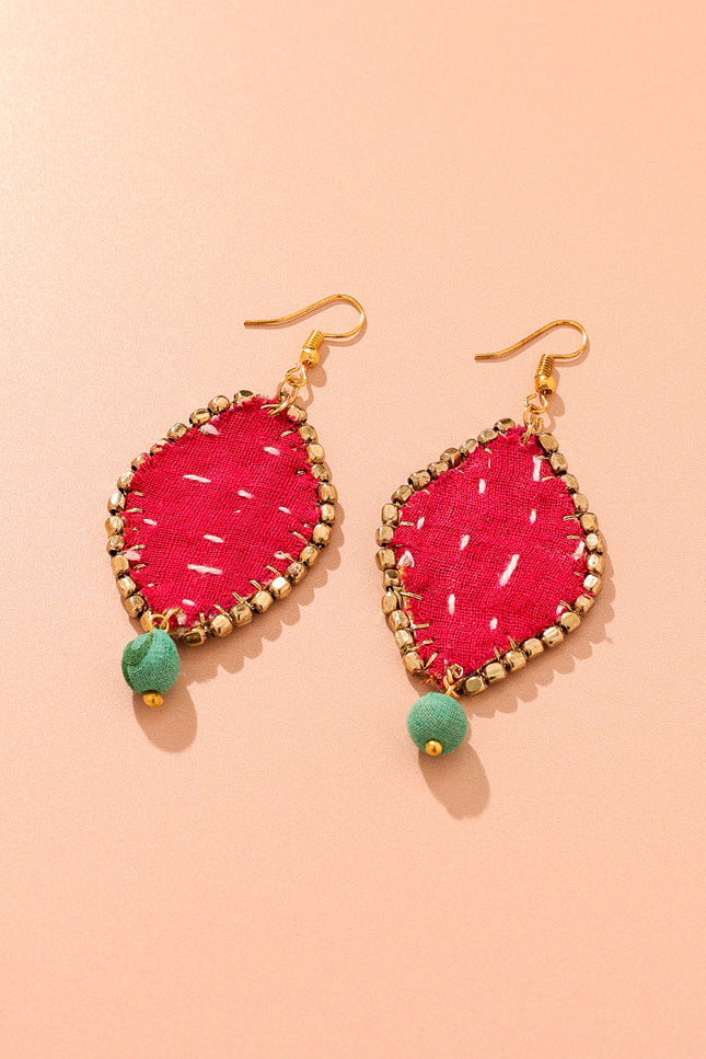 Diamond Patchwork Drop Earrings