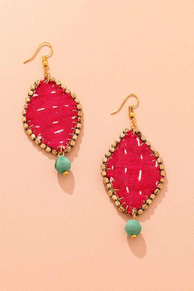 Diamond Patchwork Drop Earrings