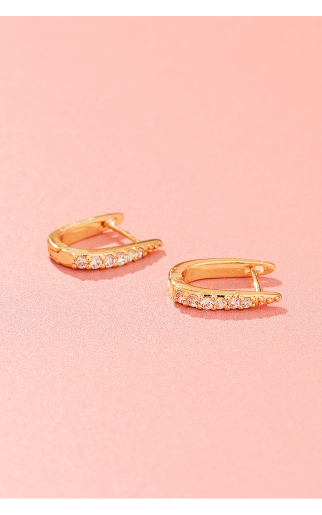 18K Gold Plated Pavé Huggie Hoops