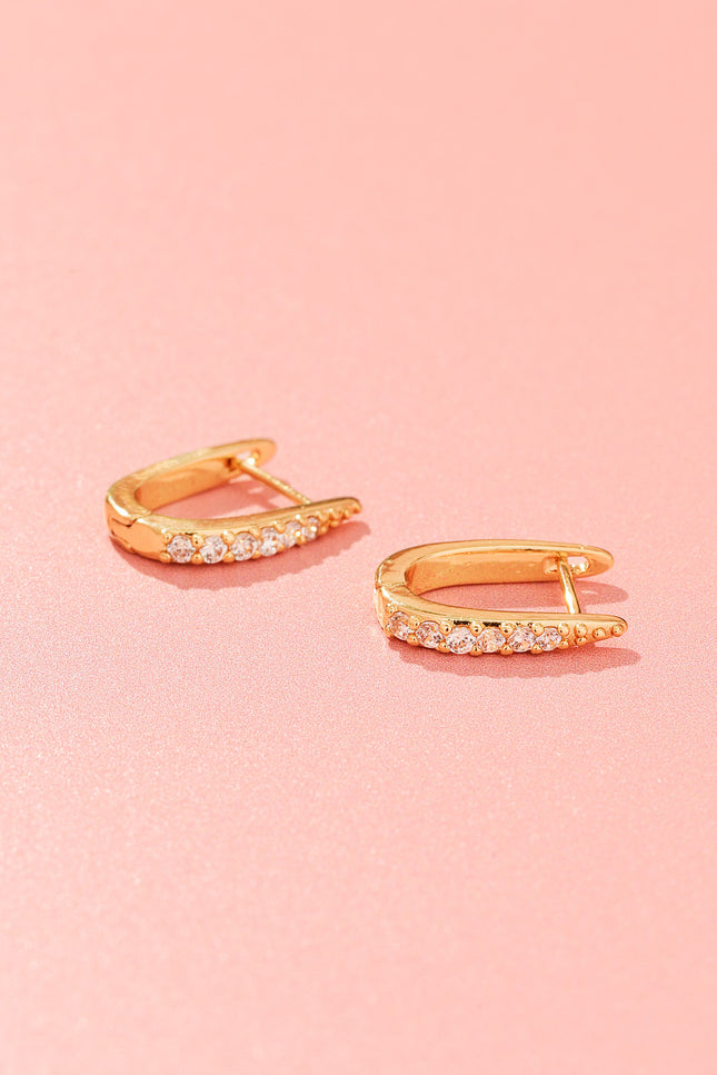 18K gold-plated Pavé Huggie Hoops