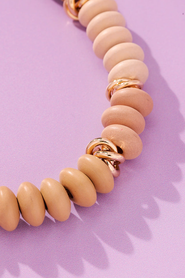 Sand Dune Wooden Beaded Necklace