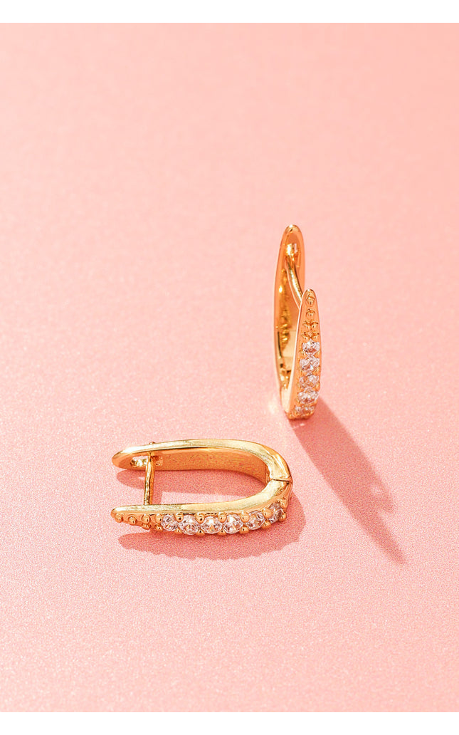 18K Gold Plated Pavé Huggie Hoops