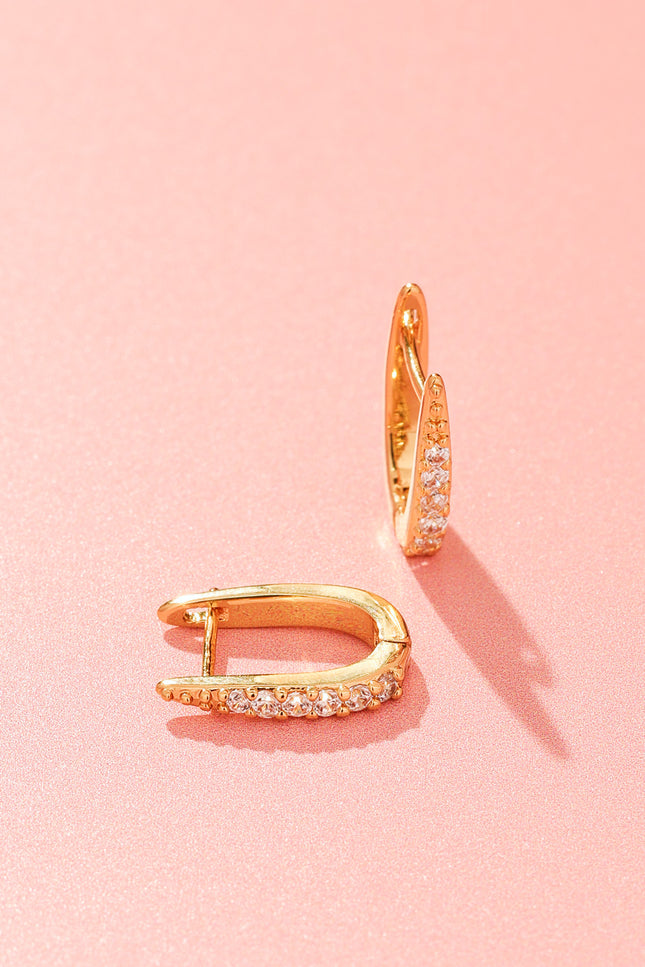 18K gold-plated Pavé Huggie Hoops