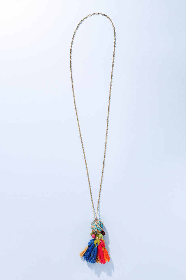 Boho Tassel Charm Necklace