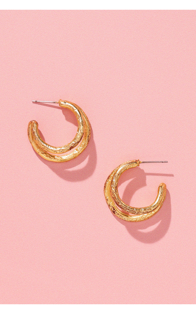 Textured Dome Hoop Earrings
