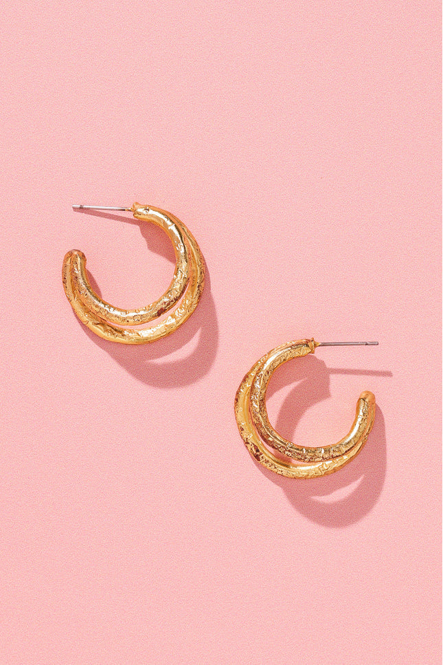 Textured Dome Hoop Earrings