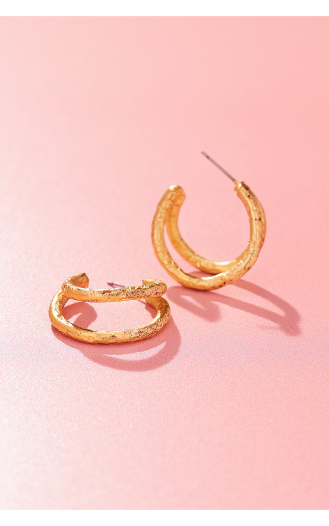 Textured Dome Hoop Earrings