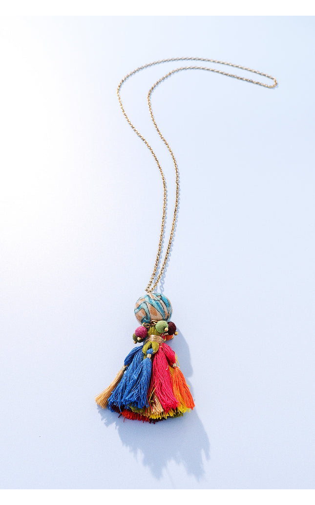 Boho Tassel Charm Necklace