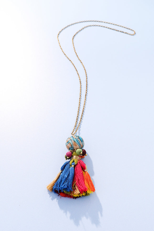 Boho Tassel Charm Necklace