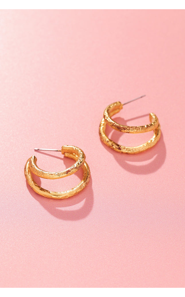 Textured Dome Hoop Earrings
