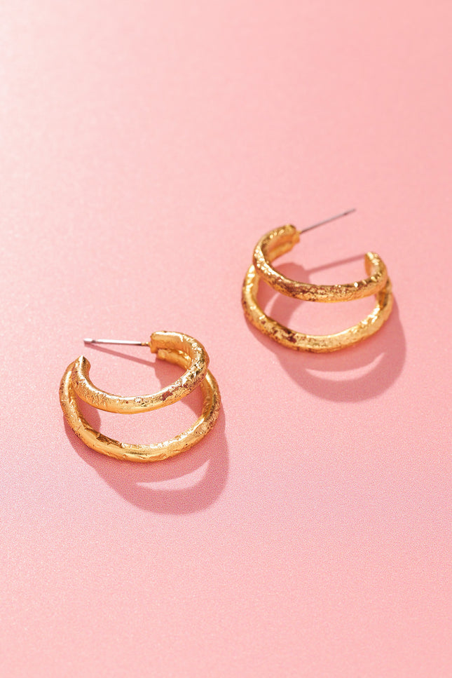 Textured Dome Hoop Earrings