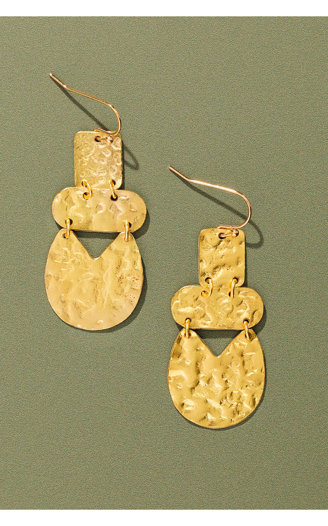 Hammered Abstract Drop Earrings