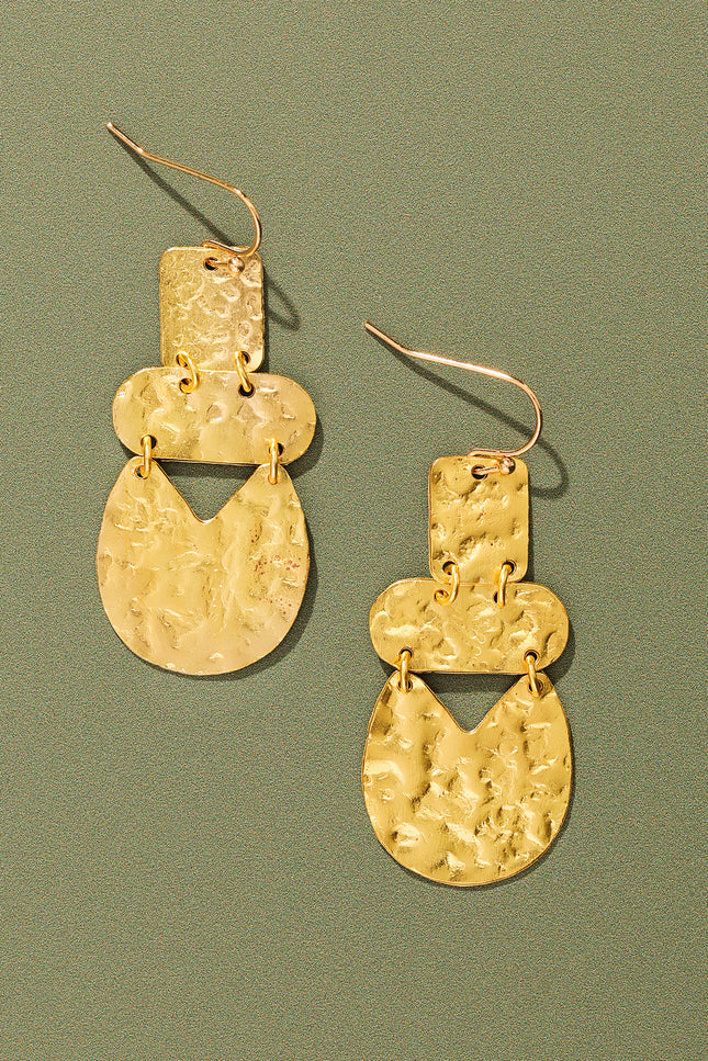 Hammered Abstract Drop Earrings