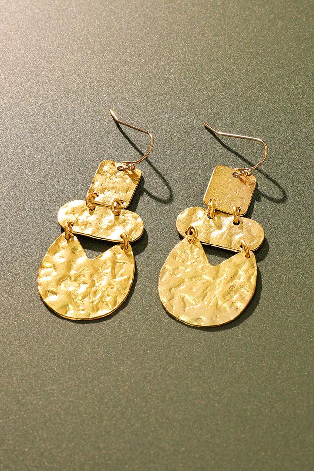 Hammered Abstract Drop Earrings