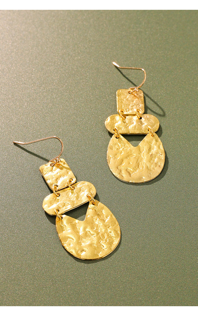 Hammered Abstract Drop Earrings