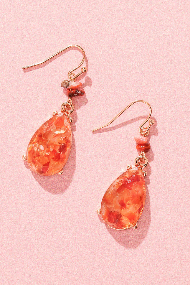 Sunset Blossom Teardrop Earrings