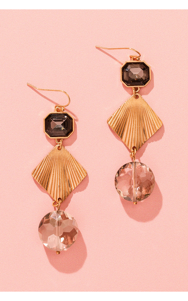 Black and Gold Geometric Earrings