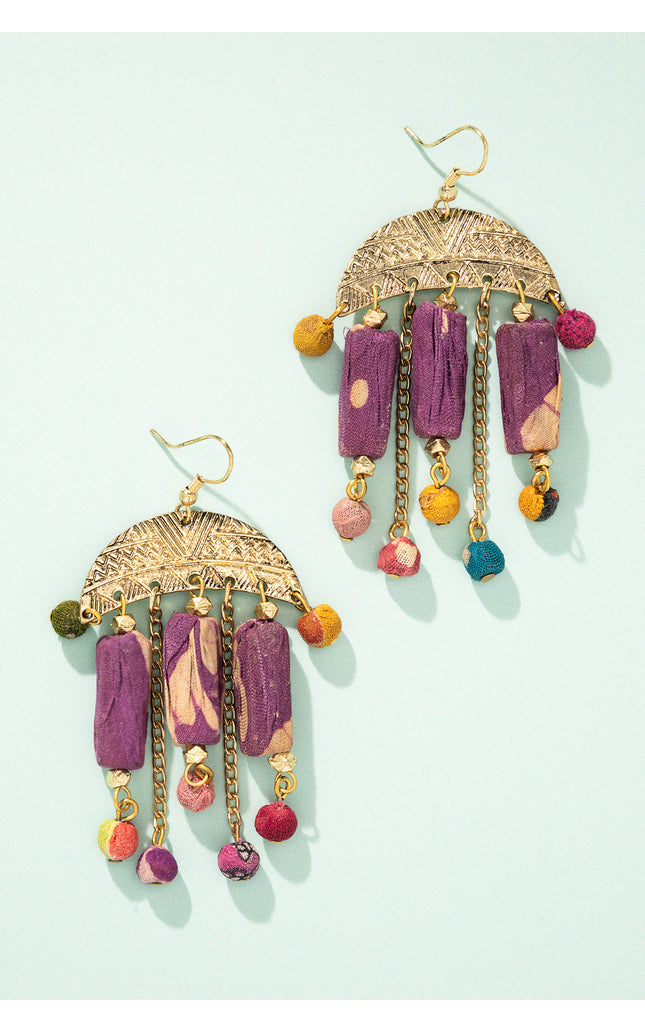 Semicircle Frame Dangle Earrings