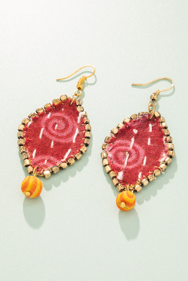 Diamond Patchwork Drop Earrings