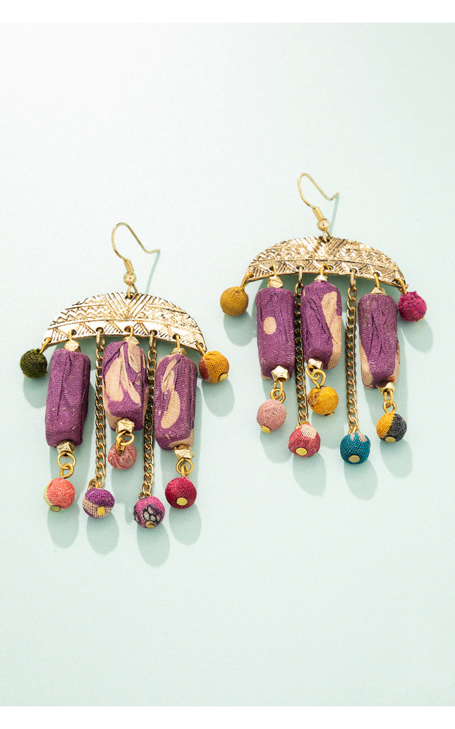 Semicircle Frame Dangle Earrings