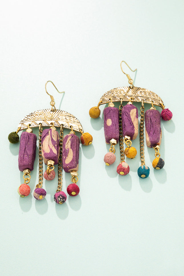 Semicircle Frame Dangle Earrings