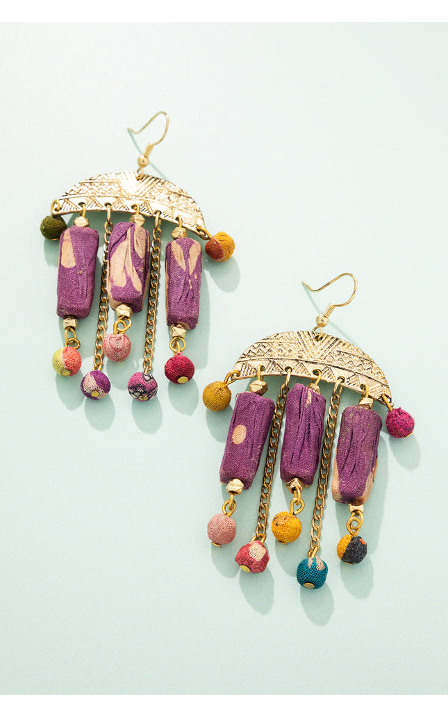 Semicircle Frame Dangle Earrings