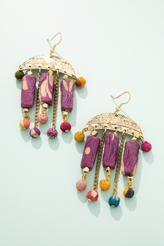 Semicircle Frame Dangle Earrings