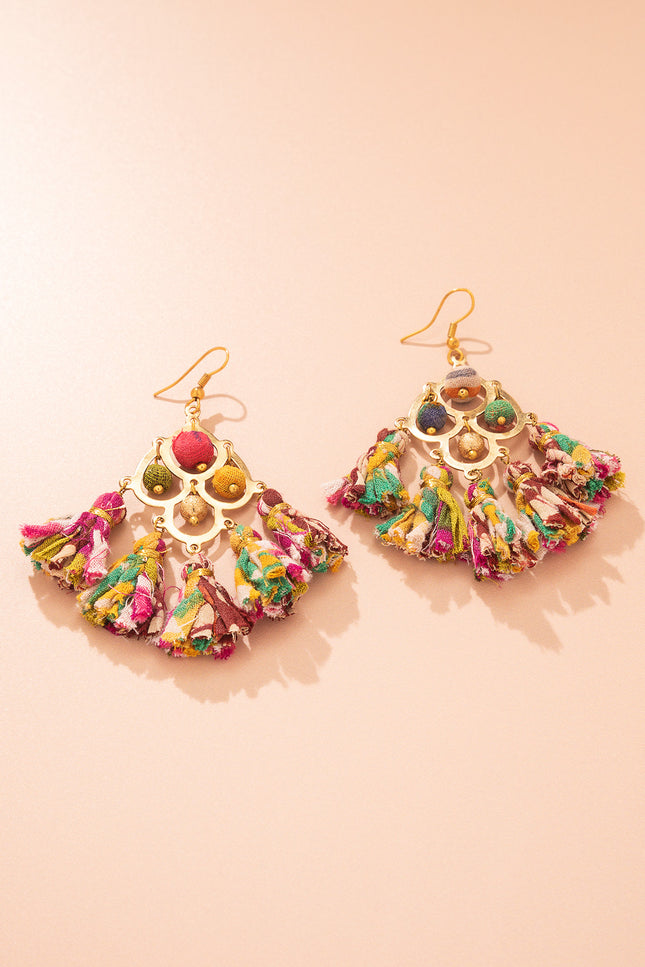 Vibrant Chandelier Tassel Earrings