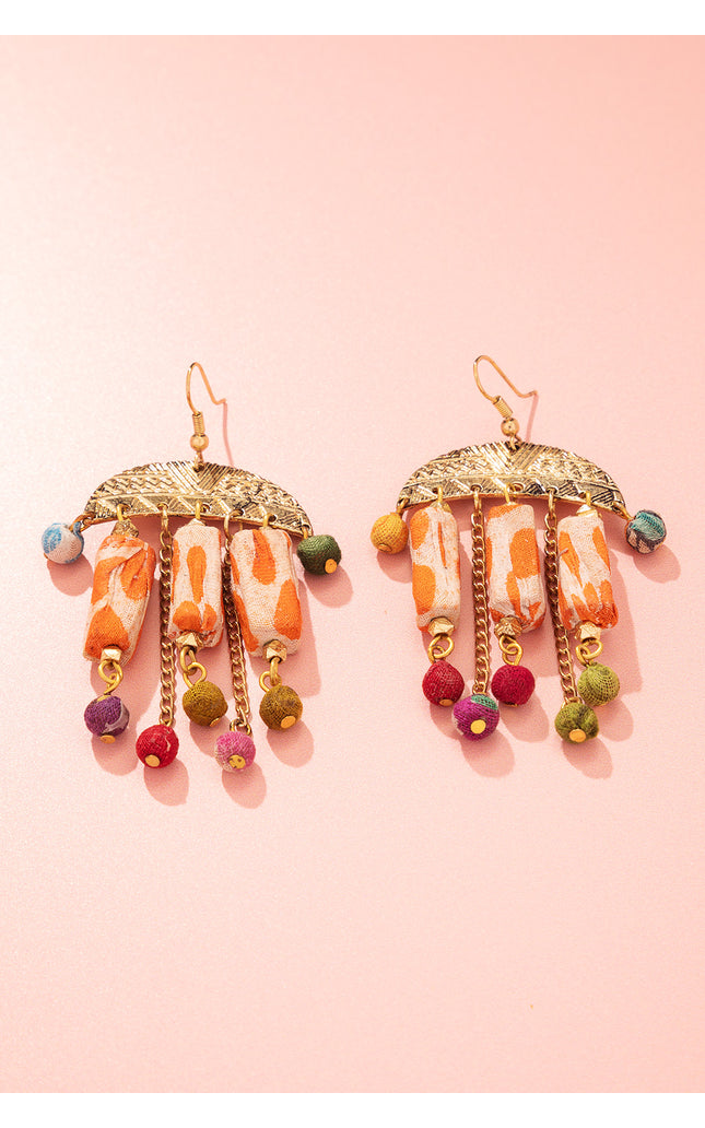 Semicircle Frame Dangle Earrings