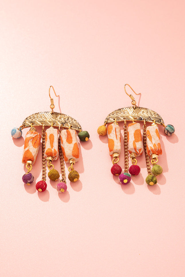 Semicircle Frame Dangle Earrings