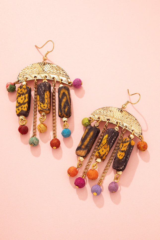 Semicircle Frame Dangle Earrings